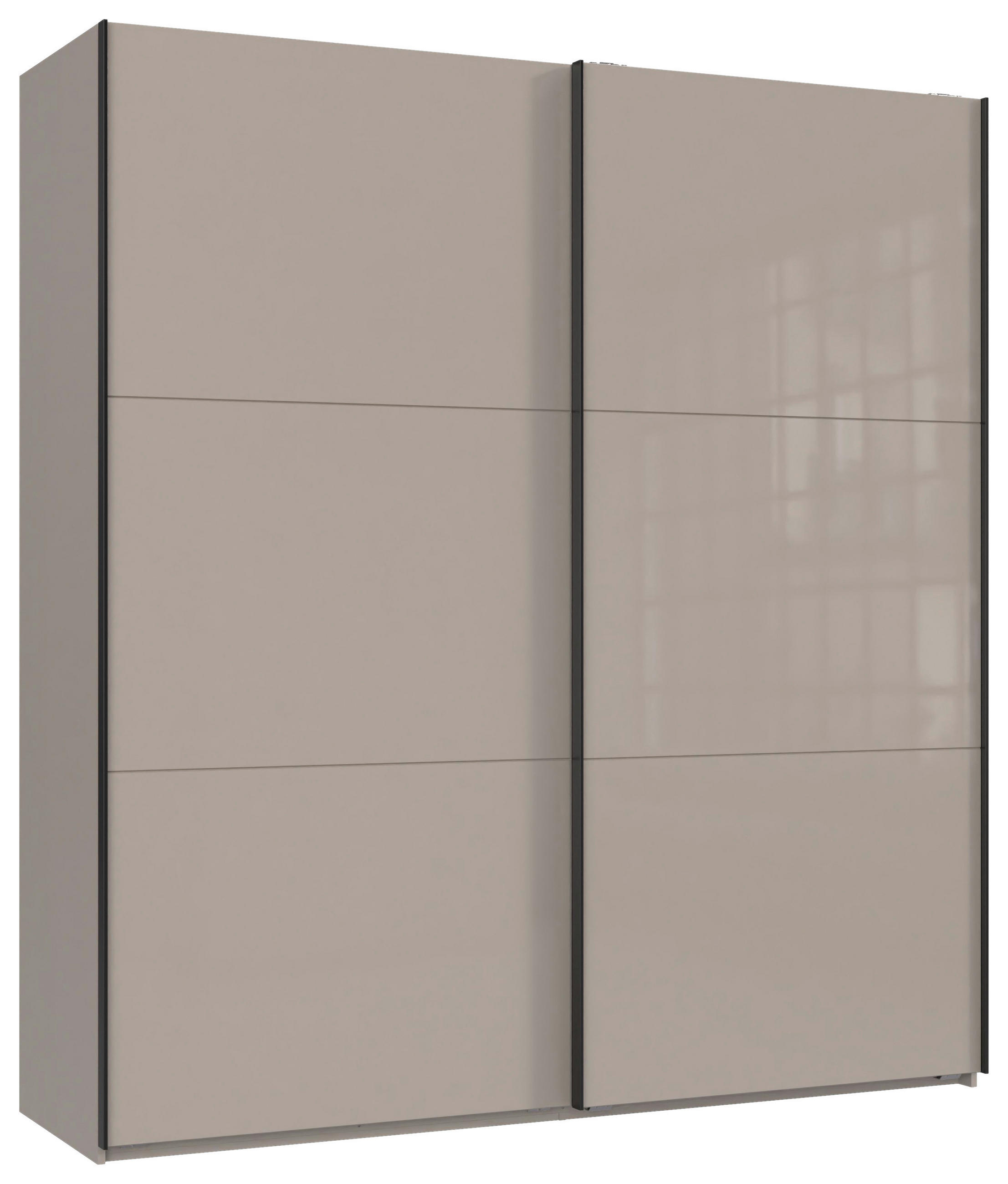 SCHWEBETÜRENSCHRANK 200/216/65 cm 2-türig Grau, Sahara  - Schwarz/Grau, KONVENTIONELL, Glas/Holzwerkstoff (200/216/65cm) - Stylife