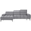 ECKSOFA in Webstoff Grau  - Schwarz/Grau, Design, Textil/Metall (177/270cm) - Welnova