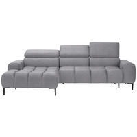 ECKSOFA in Webstoff Grau  177/270 cm  - Schwarz/Grau, Design, Textil/Metall (177/270cm) - Welnova