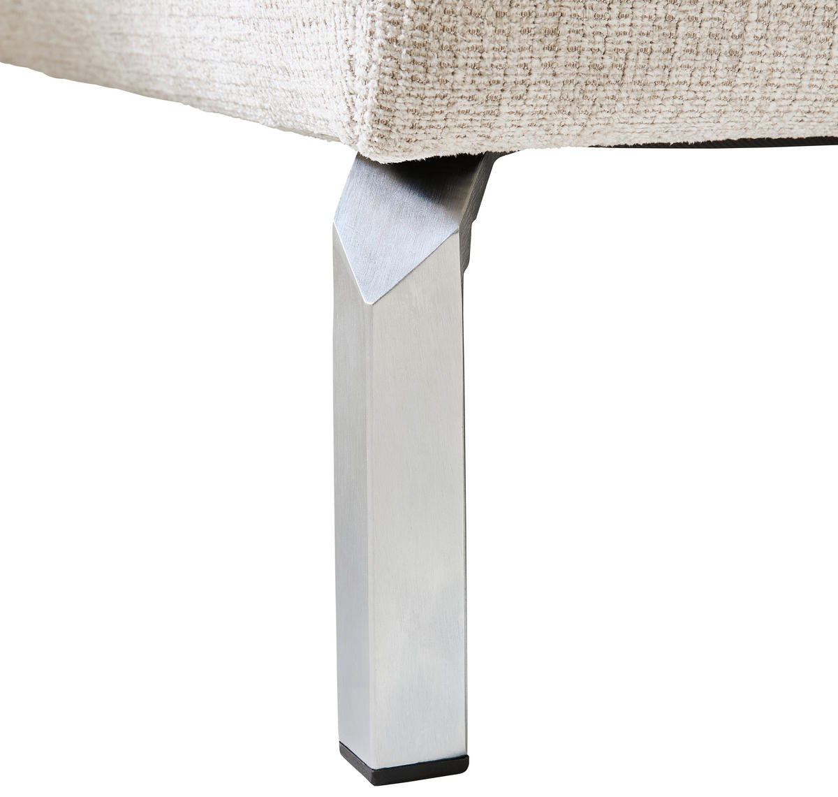 ECKSOFA in Flachgewebe Naturfarben  224/282 cm  - Chromfarben/Naturfarben, KONVENTIONELL, Textil/Metall (224/282cm) - Hom`in