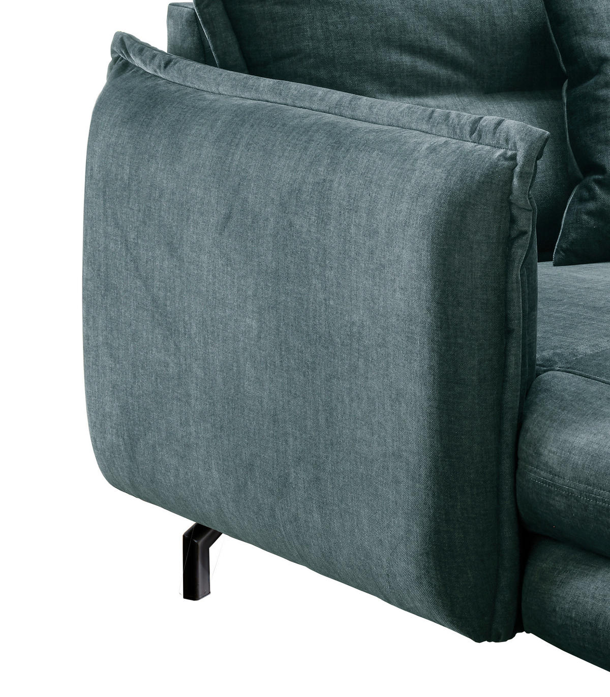 XXL-SESSEL in Velours Hellblau  - Schwarz/Hellblau, Modern, Textil/Metall (111/101/167cm) - Livetastic