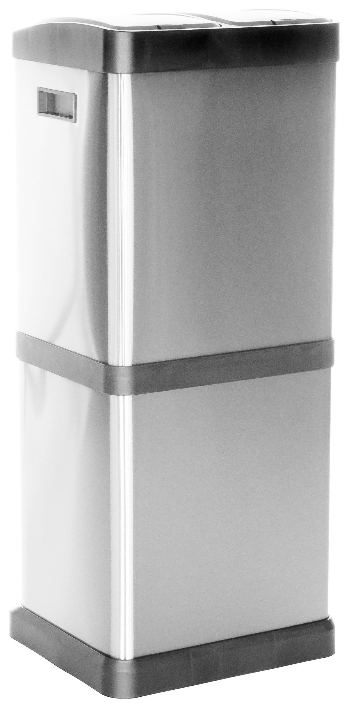 ABFALLSAMMLER 32 L  - Silberfarben/Schwarz, Basics, Kunststoff/Metall (32/78/32cm) - MID.YOU
