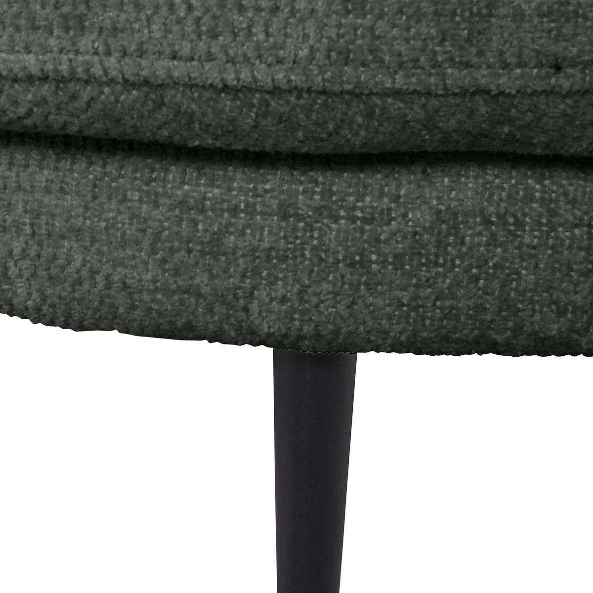 ECKSOFA in Chenille Dunkelgrau  - Dunkelgrau/Schwarz, Konventionell, Textil/Metall (140/275cm) - Carryhome