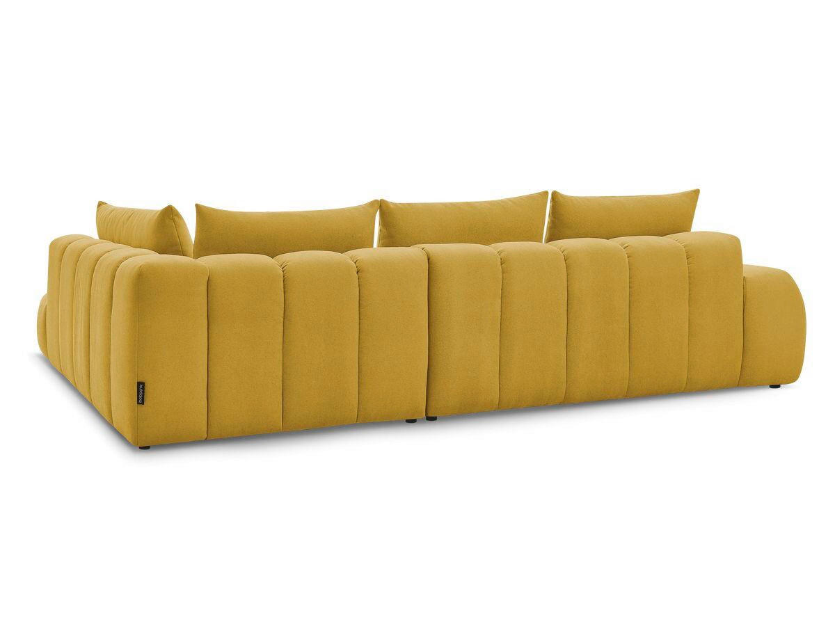 ECKSOFA Ottomane rechts  EVEREST Gelb Struktur  - Gelb/Schwarz, MODERN, Kunststoff/Textil (352/210cm)