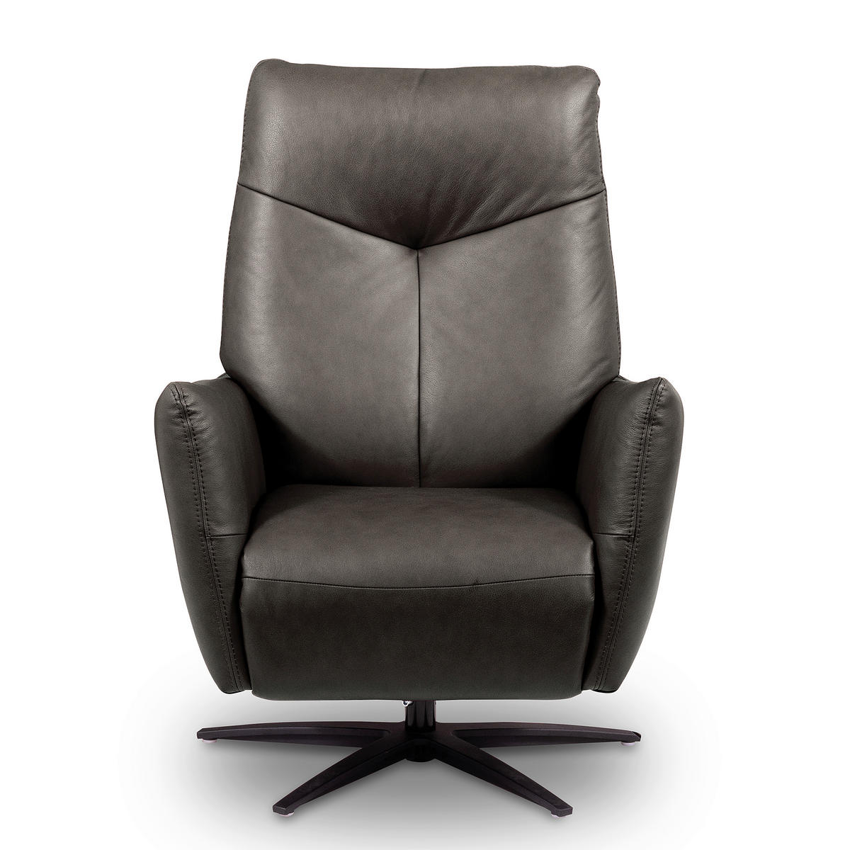 RELAXSESSEL Leder Anthrazit  - Anthrazit/Schwarz, Design, Leder/Metall (76/107/88cm) - Livetastic
