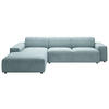 ECKSOFA 9125 Hellblau Cord  - Schwarz/Hellblau, Design, Kunststoff/Textil (189/300cm) - Pure Home Lifestyle