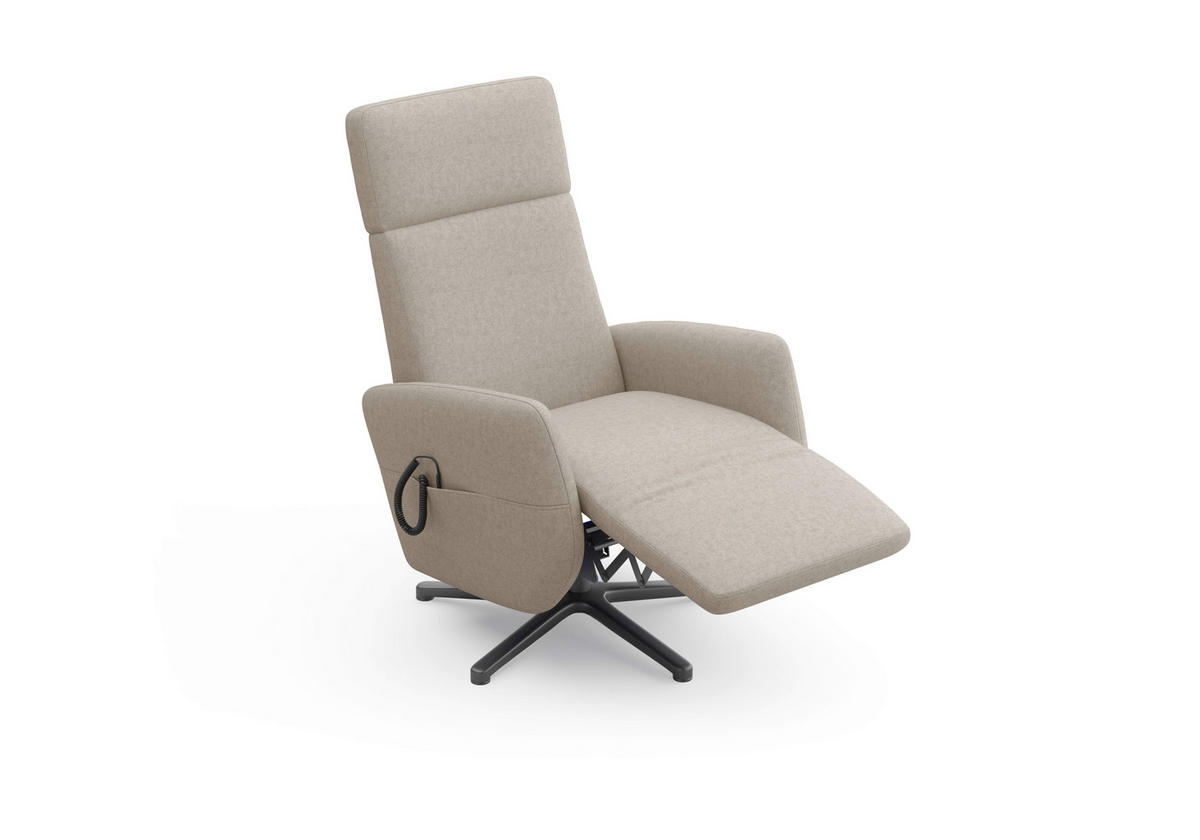 RELAXSESSEL in Textil Taupe  - Taupe/Schwarz, Konventionell, Textil/Metall (71/110/82cm) - Sit & More