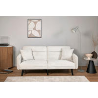 SCHLAFSOFA Cord Elfenbein  - Elfenbein/Champagner, MODERN, Holz/Textil (191/83/84cm) - Livetastic