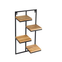 WANDREGAL  - Schwarz, Design, Holz/Metall (38.5/20/79.5cm)