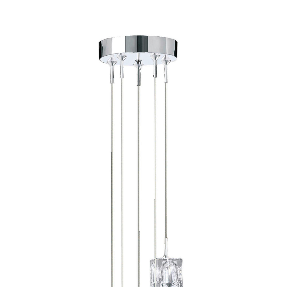 LED-HÄNGELEUCHTE Ice Cube 18/116 cm   - Chromfarben, Design, Glas/Metall (18/116cm) - Searchlight