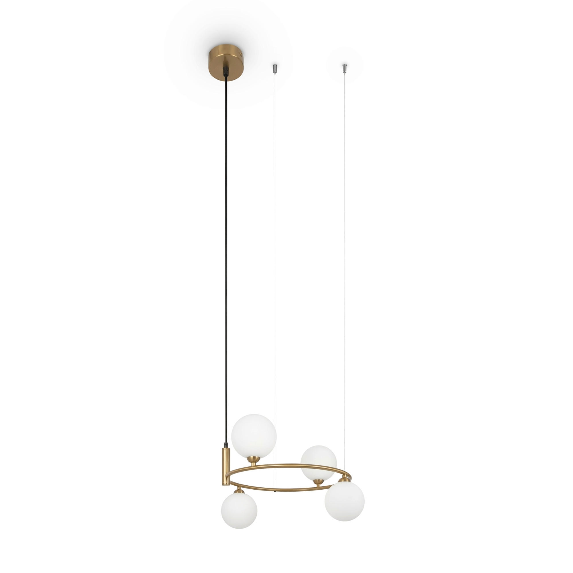 PENDELLEUCHTE 39/28 cm    - Weiss/Messingfarben, Trend, Glas/Metall (39/28cm) - MAYTONI