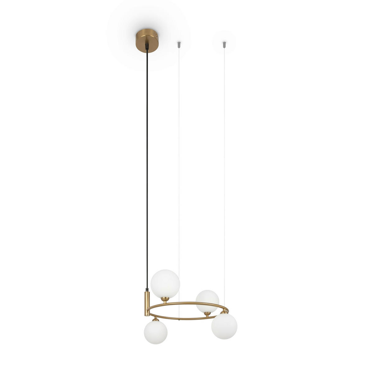 PENDELLAMPA Modern 39/28 cm  - vit/mässingsfärgad, Trend, metall/glas (39/28cm) - MAYTONI