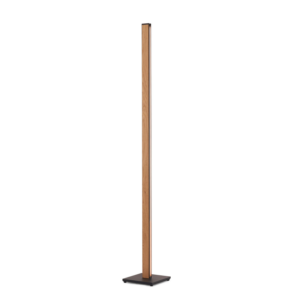 LED-STEHLEUCHTE Form 22/160/22 cm  - Eichefarben/Schwarz, Natur, Holz/Metall (22/160/22cm) - Grossmann