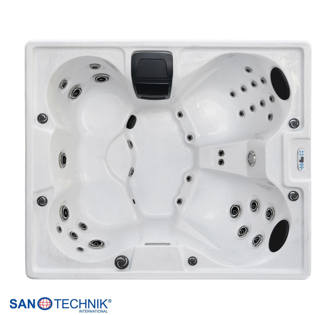 WHIRLPOOL Caorle  - Grauweiß, KONVENTIONELL, Kunststoff (210/180/82cm) - Sanotechnik