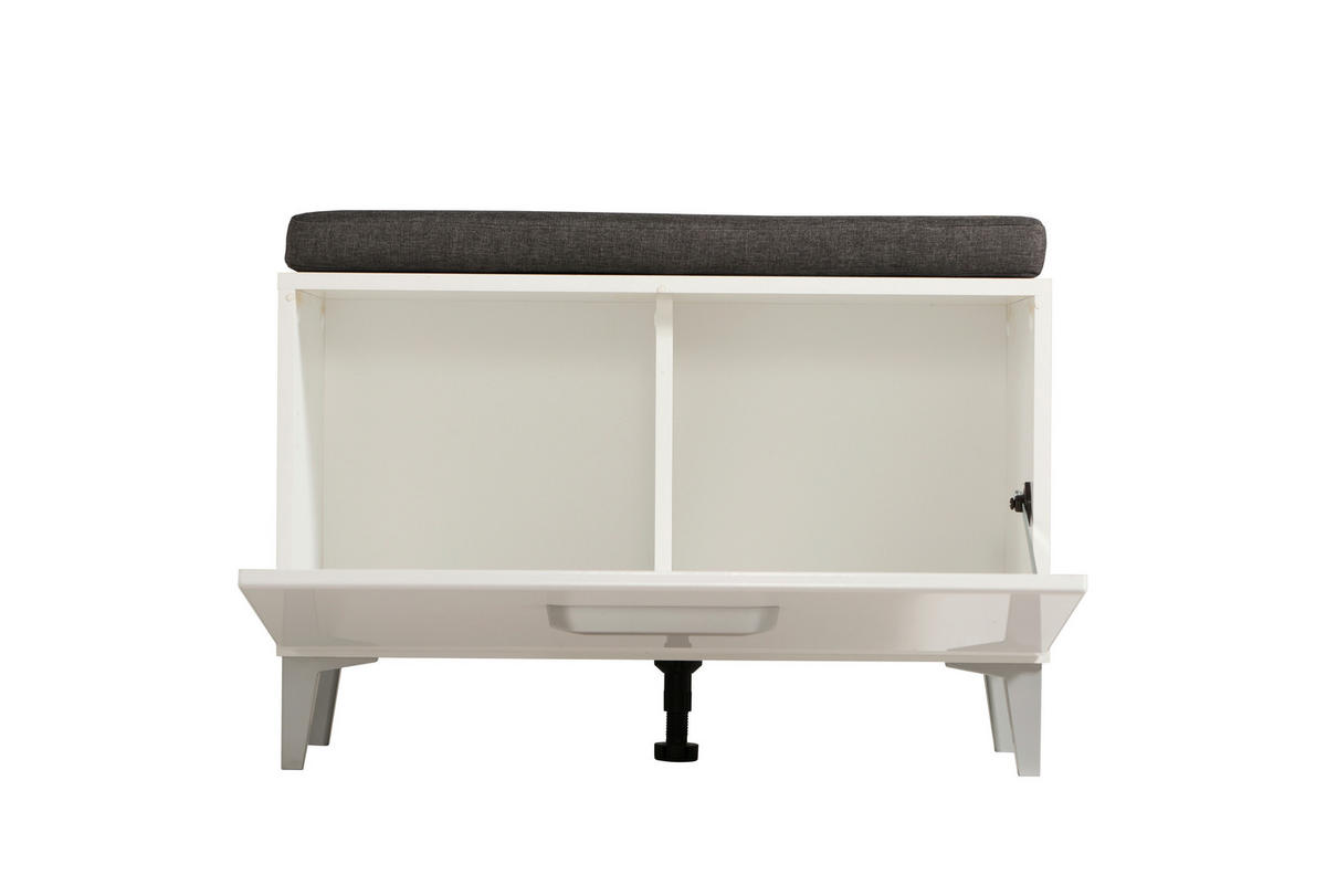 ELŐSZOBAPAD 74,5/53/35 cm  - sötétszürke/magasfényű fehér, Basics, műanyag/faalapú anyag (74,5/53/35cm) - Xora