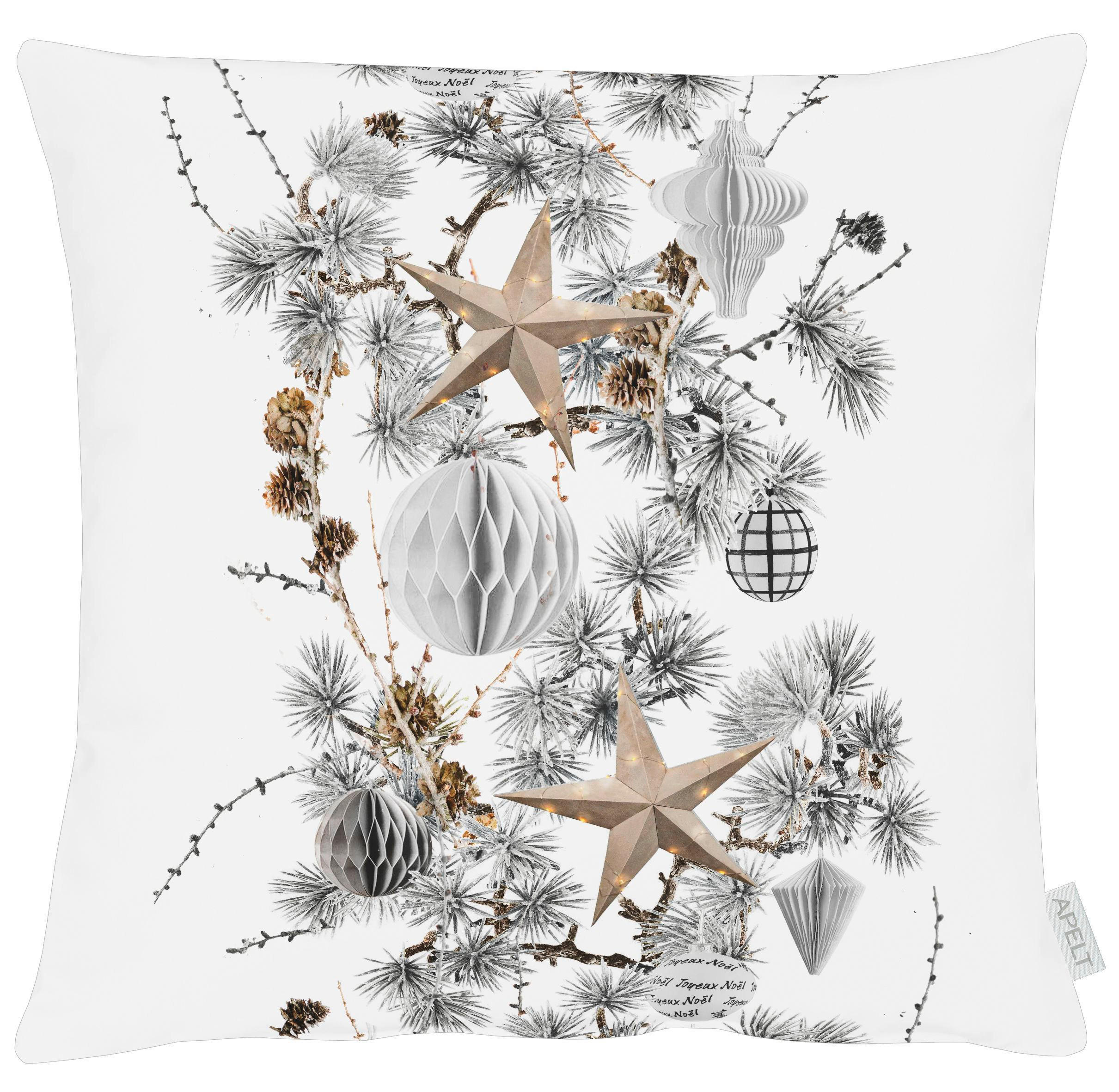 KISSENHÜLLE Chalet Style  - Weiß/Braun, Basics, Textil (49x49cm) - X-Mas