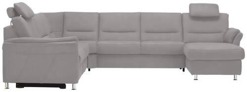 WOHNLANDSCHAFT in Mikrofaser Ecru  - Ecru/Alufarben, Konventionell, Textil/Metall (262/335/173cm) - Beldomo System
