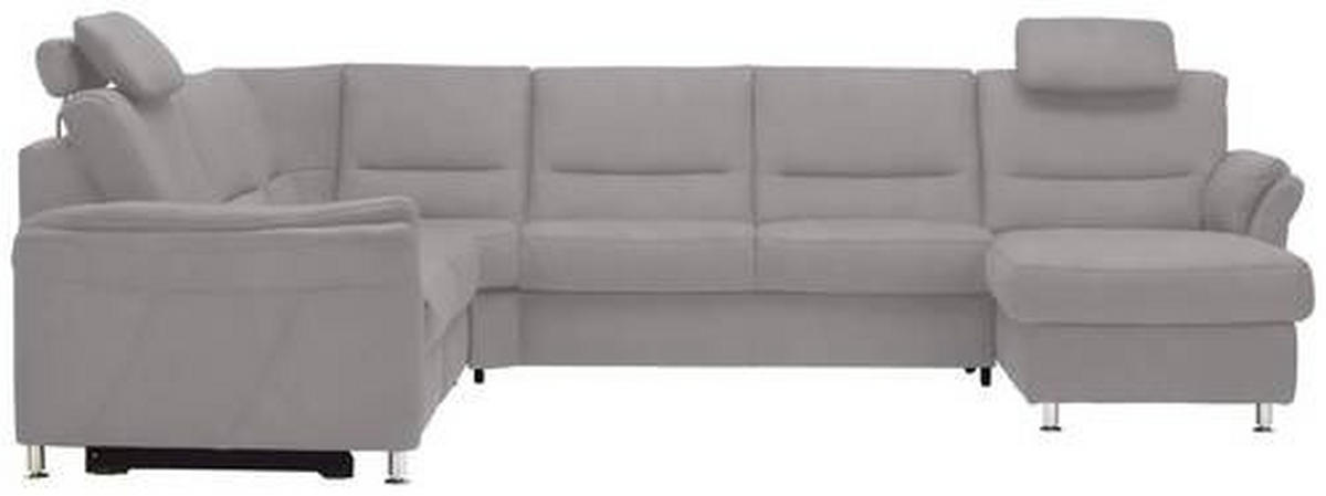 WOHNLANDSCHAFT in Mikrofaser Ecru  - Ecru/Alufarben, Konventionell, Textil/Metall (262/335/173cm) - Beldomo System