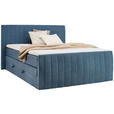 BOXSPRINGBETT 160/200 cm  in Blau  - Blau/Schwarz, KONVENTIONELL, Kunststoff/Textil (160/200cm) - Carryhome
