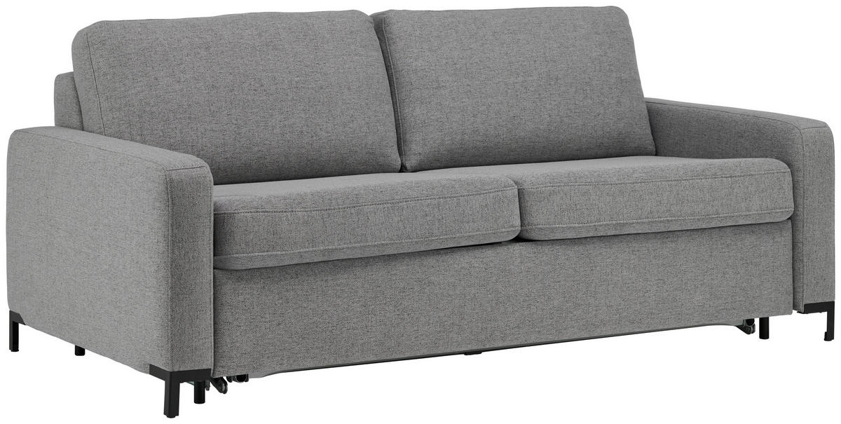 BÄDDSOFFA i vävt tyg grå  - svart/grå, Klassisk, metall/textil (187/84/97cm) - Livetastic