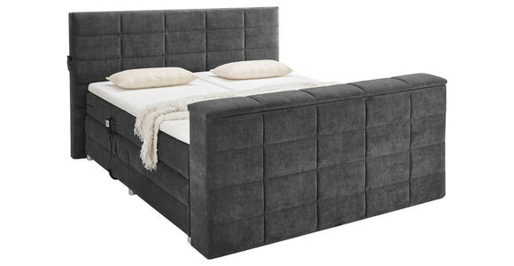 BOXSPRINGBETT 180/200 cm  in Anthrazit  - Anthrazit, KONVENTIONELL, Textil (180/200cm) - Carryhome