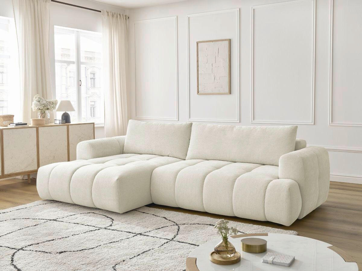 ECKSCHLAFSOFA FUJI Leinenoptik Beige  inkl.  - Beige/Schwarz, MODERN, Kunststoff/Textil (160/292cm)