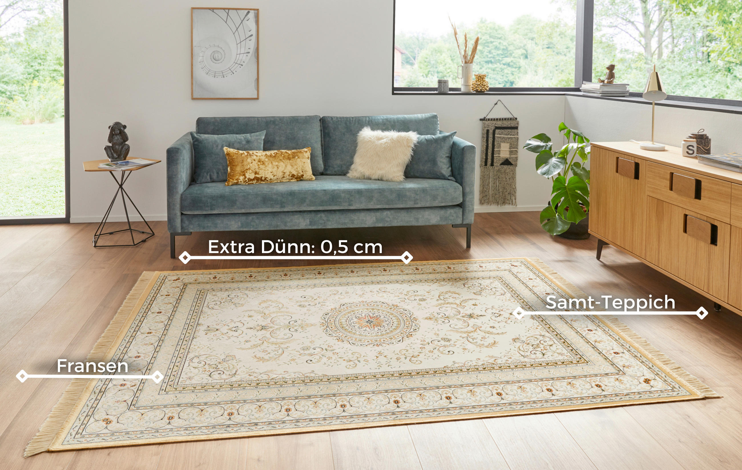 VINTAGE-TEPPICH 160/230 cm Naveh Creme, Beige  - Beige/Creme, Basics, Textil (160/230cm)