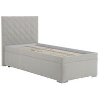 ČALÚNENÁ POSTEĽ, béžová - prírodná farba/chrómová, Konventionell, drevo/textil (90/200cm) - Blanar