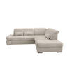 ECKSOFA Beige Chenille  - Chromfarben/Beige, Design, Textil/Metall (280/254cm) - Livetastic