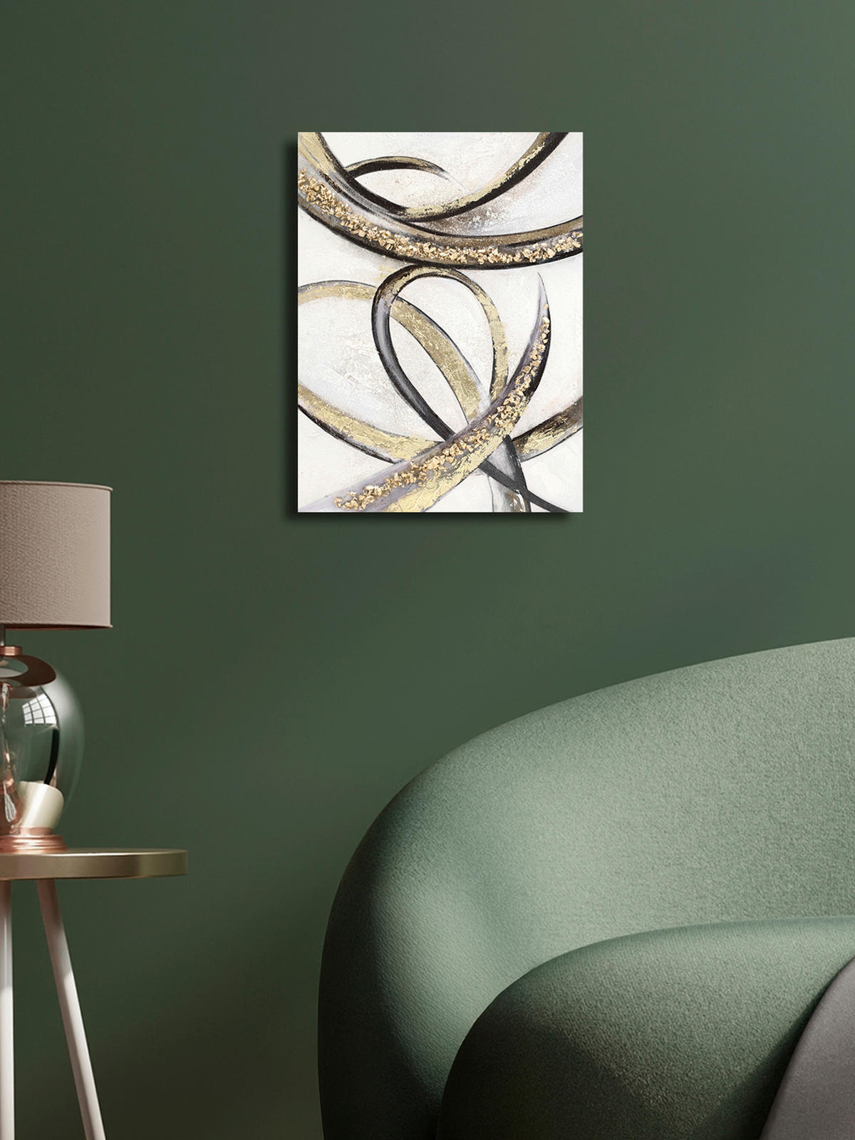 ÖLGEMÄLDE Abstraktes 30/40 cm  - Multicolor, Design, Holzwerkstoff/Textil (30/40cm) - Monee