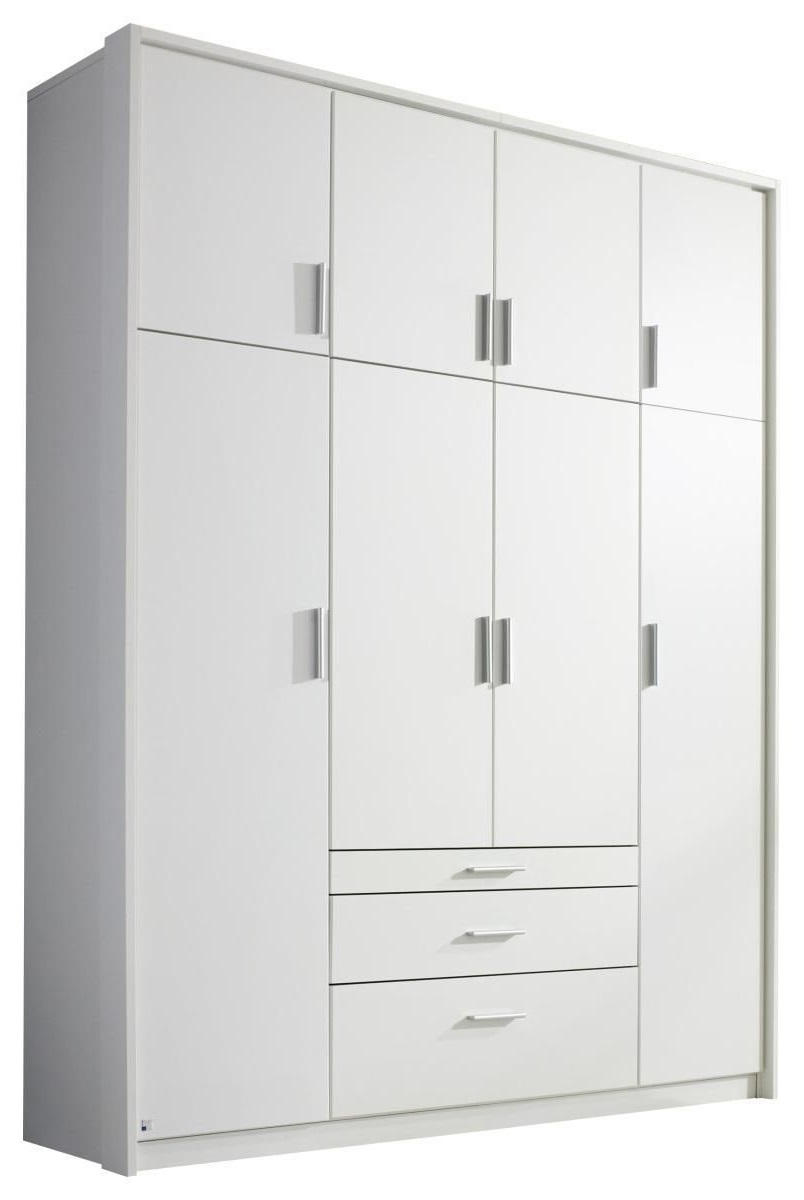 DREHTÜRENSCHRANK 8-türig Weiß  - Silberfarben/Weiß, Design, Holzwerkstoff/Kunststoff (185/231/56cm) - MID.YOU