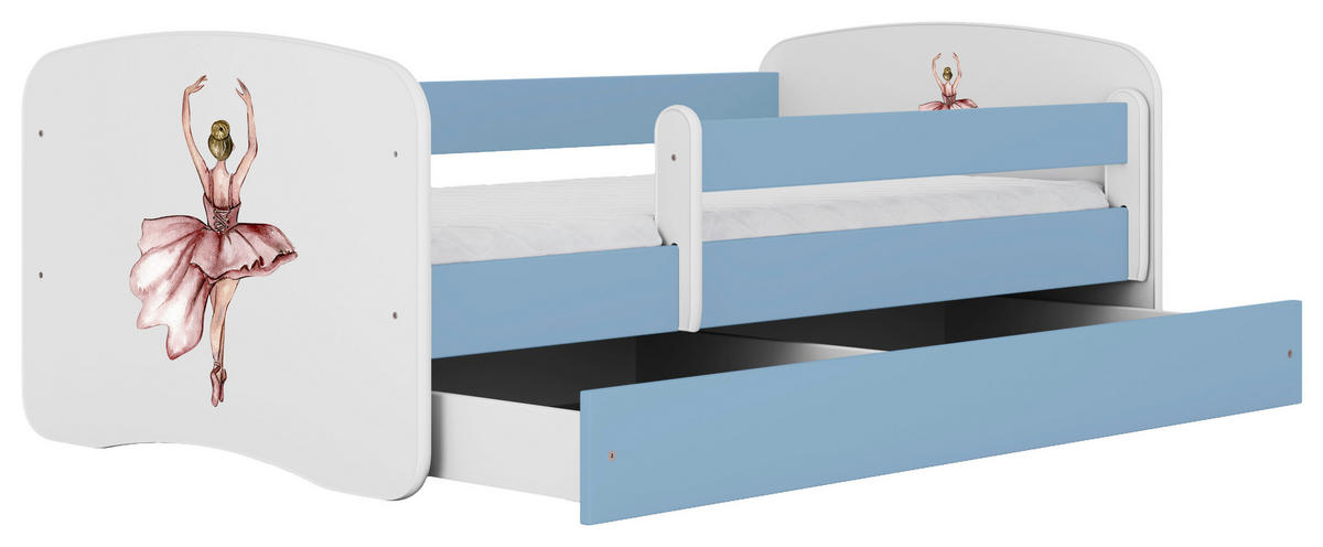 KINDER-/JUNIORBETT 80/160 cm  in Blau, Weiß  - Blau/Birkefarben, MODERN, Holz/Holzwerkstoff (80/160cm) - MID.YOU