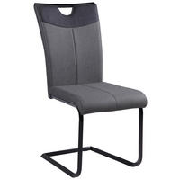 SCHWINGSTUHL  in Stahl Lederlook  - Anthrazit/Schwarz, Design, Textil/Metall (44/95.5/56cm) - Carryhome