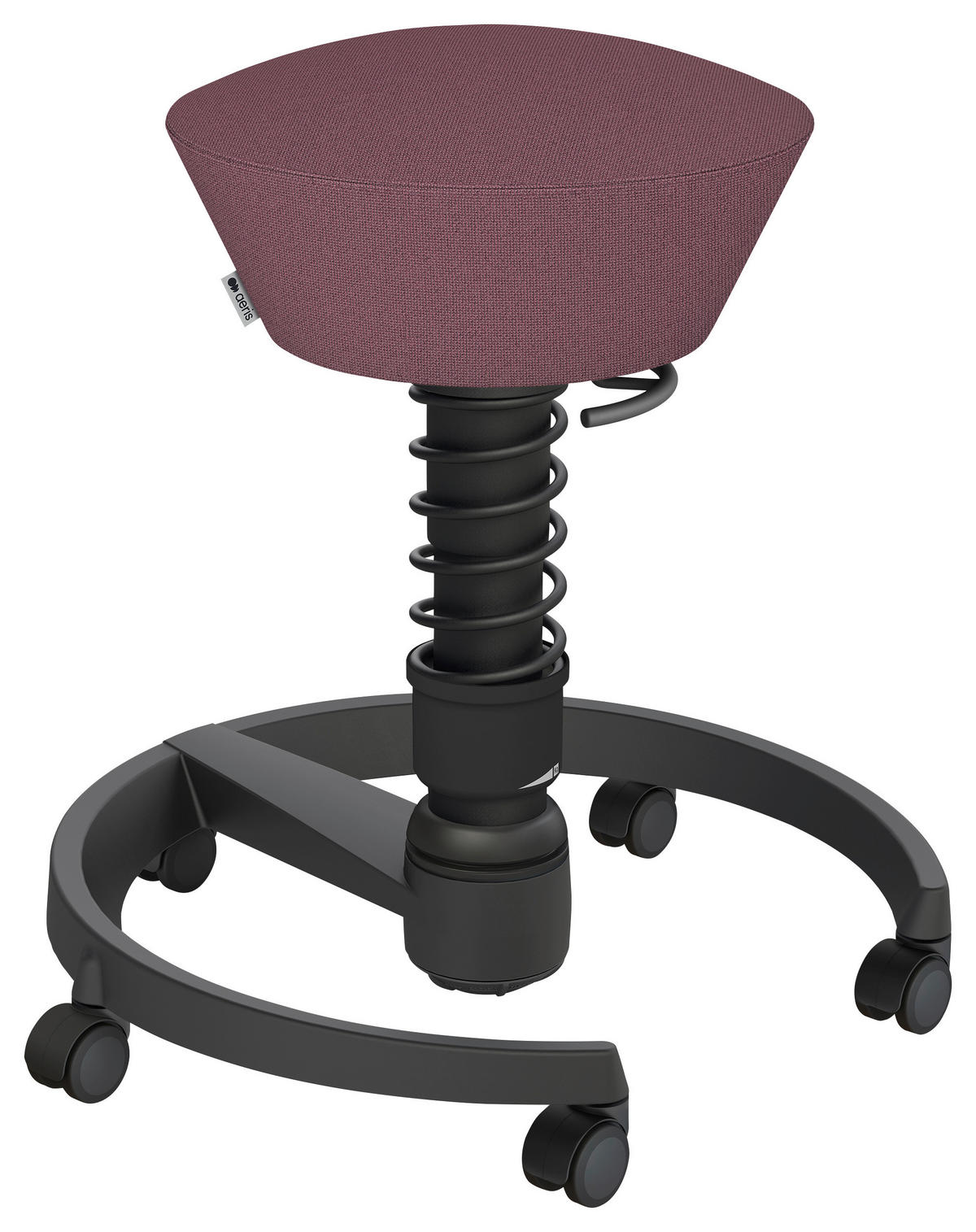 BÜROHOCKER   Schwarz, Flieder  - Flieder/Schwarz, Basics, Textil/Metall (55/45,66/55cm) - Aeris