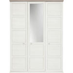 DREHTÜRENSCHRANK 154/209/60 cm 3-türig  - Weiß/Grau, LIFESTYLE, Glas/Holzwerkstoff (154/209/60cm) - Hom`in