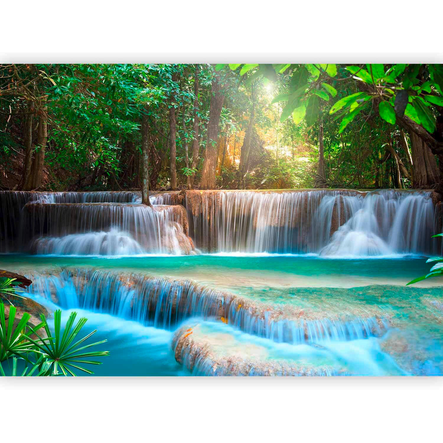 FOTOTAPETE  - Hellblau/Grün, Basics, Textil (200/140cm) - artgeist