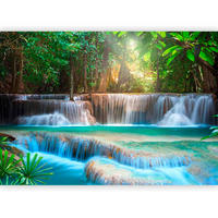 FOTOTAPETE  - Hellblau/Grün, Basics, Textil (300/210cm) - artgeist