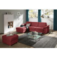 ECKSOFA in Flachgewebe Rot  - Chromfarben/Rot, KONVENTIONELL, Textil/Metall (176/285cm) - Novel