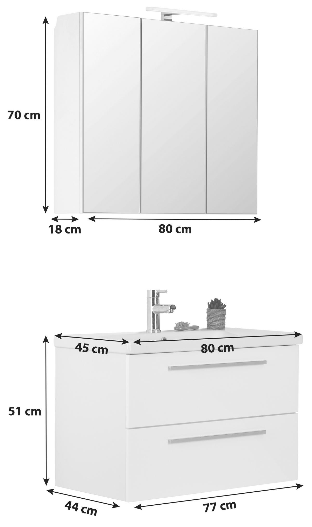 KOPALNICA  bela  - bela, Konvencionalno, leseni material/keramika (80/200/45,5cm) - Ti'me