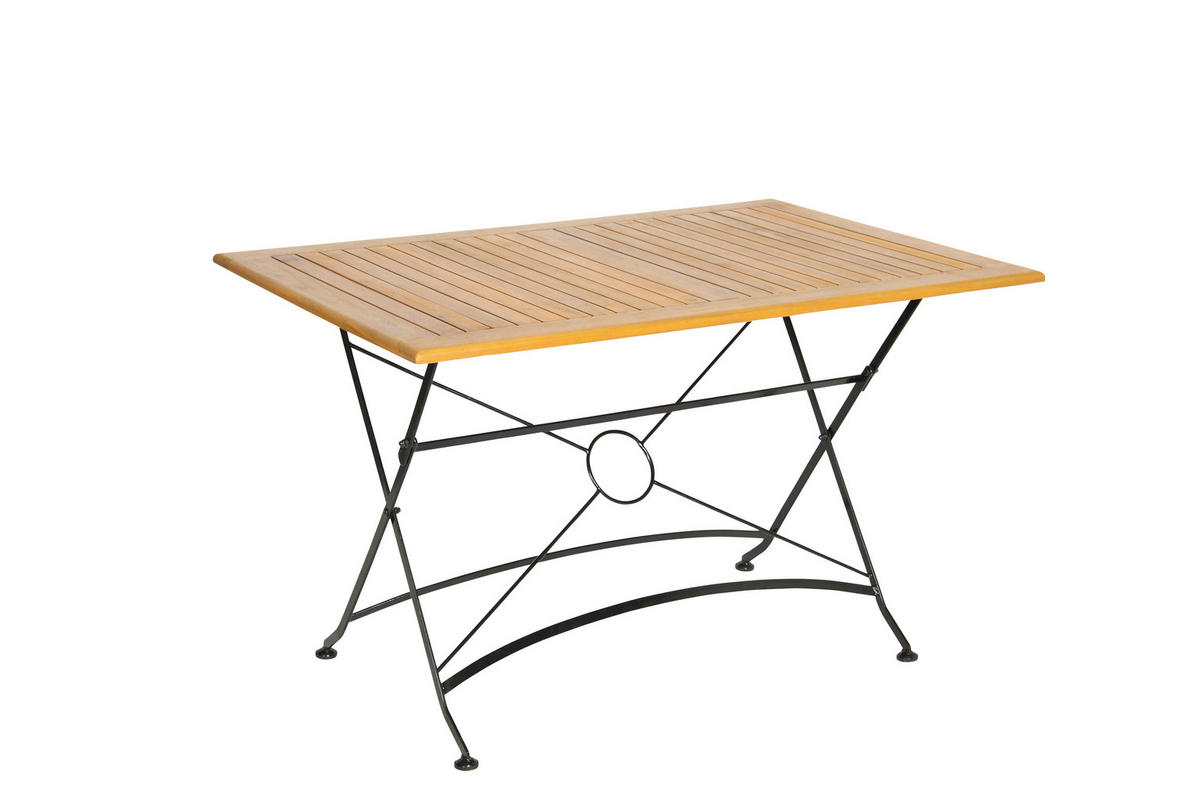 GARTENTISCHGRUPPE   - Anthrazit/Akaziefarben, Basics, Holz/Metall (120/75/80cm) - Gardenson