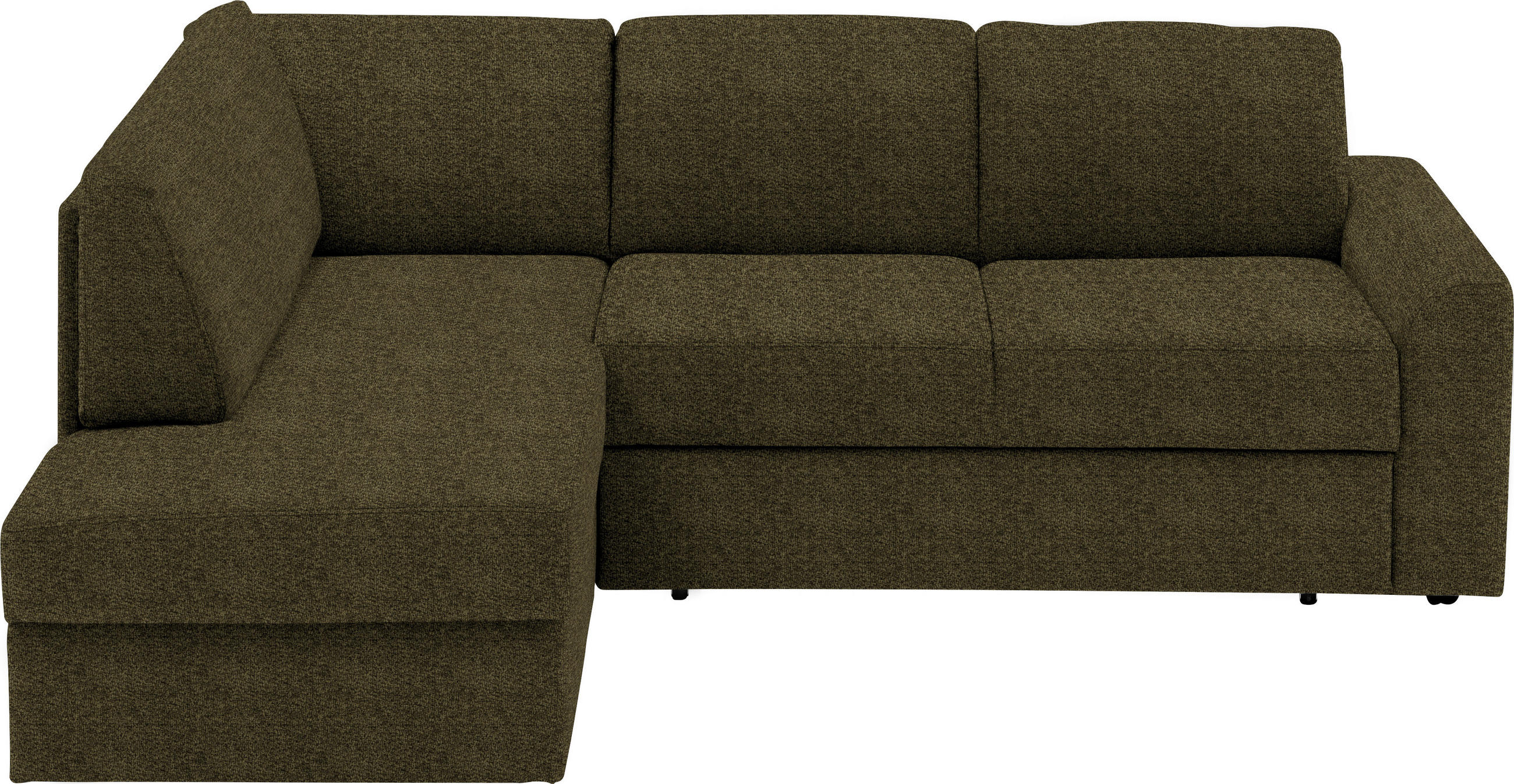 ECKSOFA in Webstoff Olivgrün  - Schwarz/Olivgrün, Konventionell, Kunststoff/Textil (165/224cm) - Xora