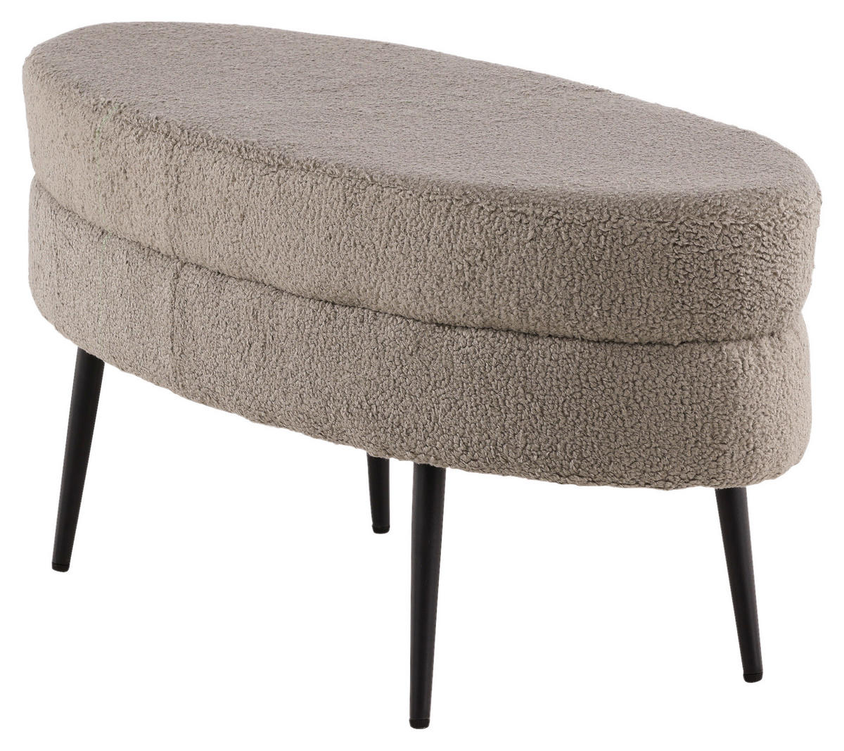 HOCKERBANK in Metall, Textil Greige  - Greige/Schwarz, Design, Textil/Metall (100/41/40cm) - Livetastic