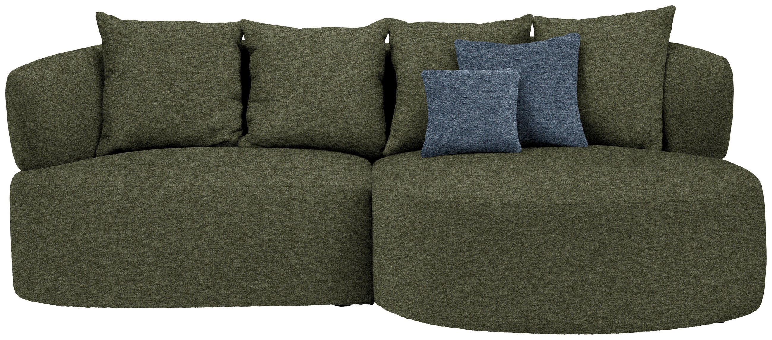 ECKSOFA in Chenille Grün  235/166 cm  - Blau/Schwarz, MODERN, Kunststoff/Textil (235/166cm) - Hom`in