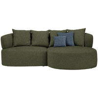 ECKSOFA in Chenille Grün  235/166 cm  - Blau/Schwarz, MODERN, Kunststoff/Textil (235/166cm) - Hom`in