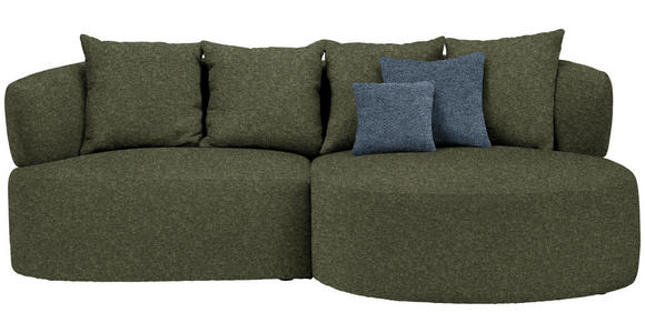 ECKSOFA in Chenille Grün  - Blau/Schwarz, MODERN, Kunststoff/Textil (235/166cm) - Hom`in