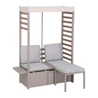 LOUNGEGARNITUR   146/191/56,5 cm Stahl  - Beige/Grau, Basics, Textil/Metall (146/191/56,5cm) - Modante