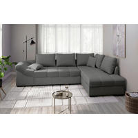 ECKSCHLAFSOFA Graubraun Mikrofaser  - Graubraun/Schwarz, MODERN, Holz/Textil (298/202cm) - MID.YOU