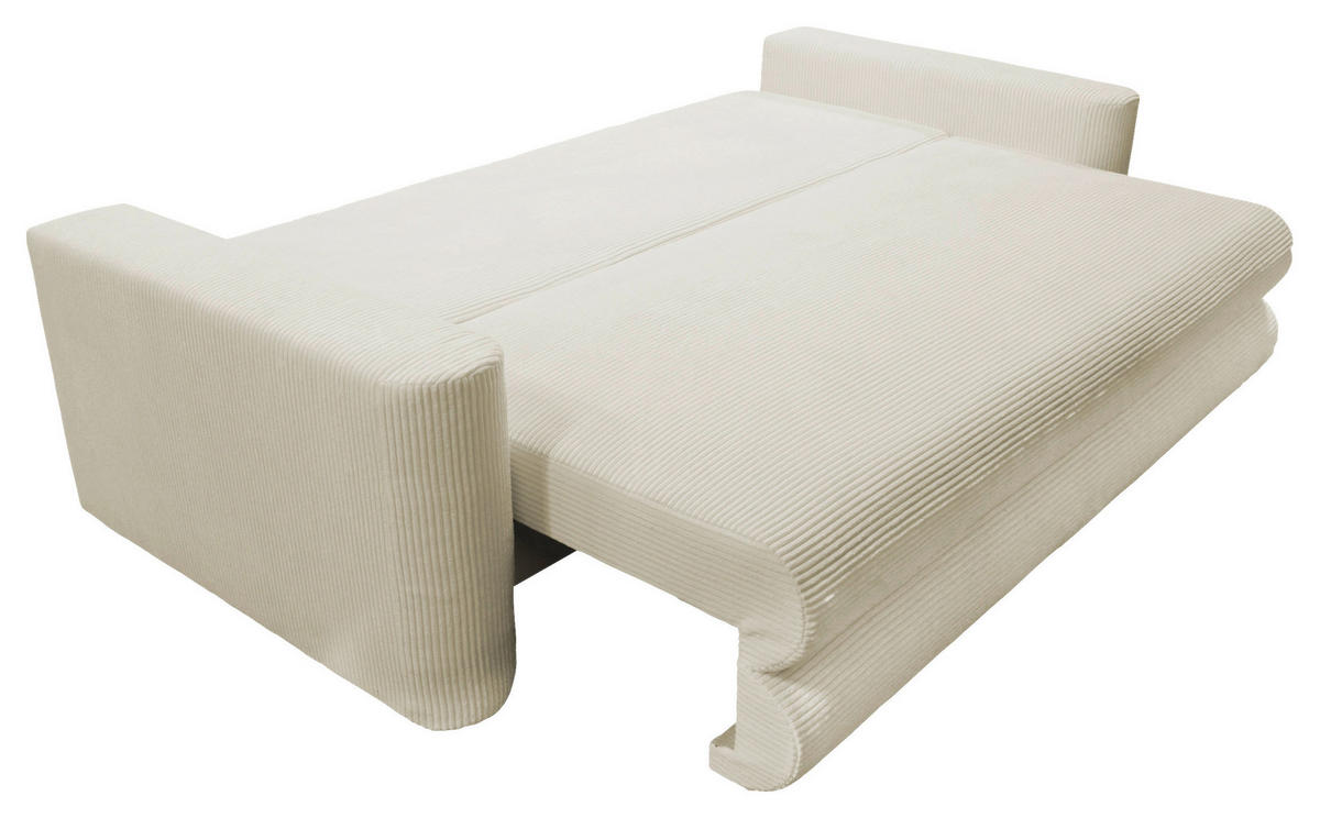 SCHLAFSOFA  mit Liegefunktion Cord Beige  - Beige/Silberfarben, Design, Kunststoff/Textil (232/88/105cm) - MID.YOU