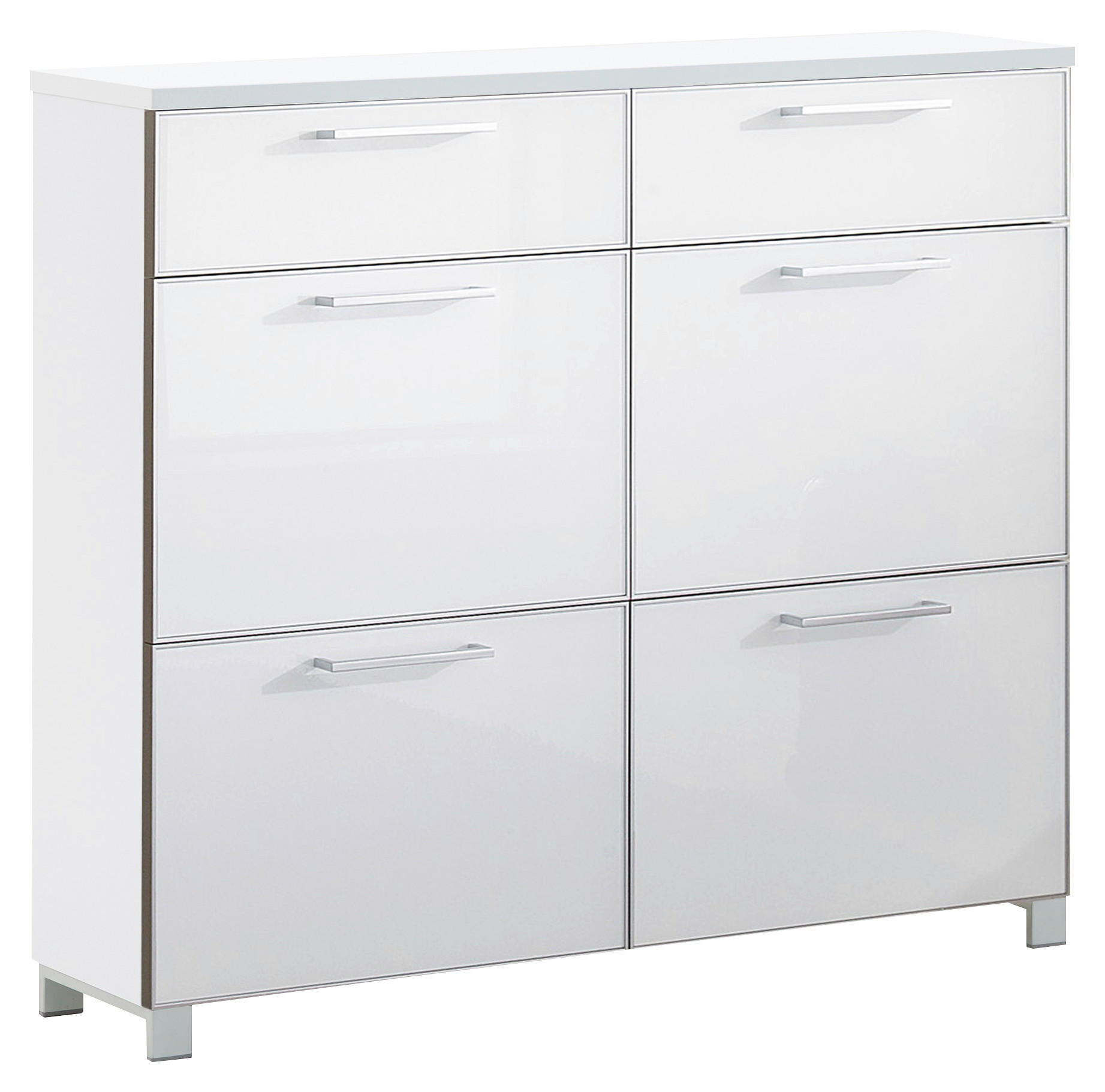 SCHUHKIPPER Santina  in 121/108/31 cm  - Chromfarben/Alufarben, Design, Glas/Holzwerkstoff (121/108/31cm)