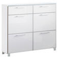 SCHUHKIPPER Santina  in 121/108/31 cm  - Chromfarben/Alufarben, Design, Glas/Holzwerkstoff (121/108/31cm) - Novel
